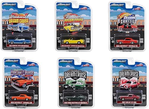 Greenlight 37280 Woodward Dream Cruise Series 1 Juego completo de seis (6) modelos fundidos a presión escala 1:64