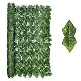 Recinzione da giardino con edera artificiale, arrotolabile, con foglie finte, per ombra e privacy, ideale per terrazze, giardini, balconi. Migliora la tua decorazione da esterno
