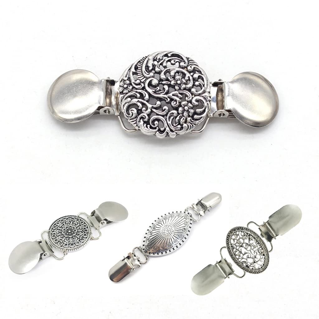 Blumenmuster Clip Damen Mädchen Strickwaren Schal Broschen Pins Klassischer Vintage Pullover Schal Clip Kleider Strickjacke Kragen Clip
