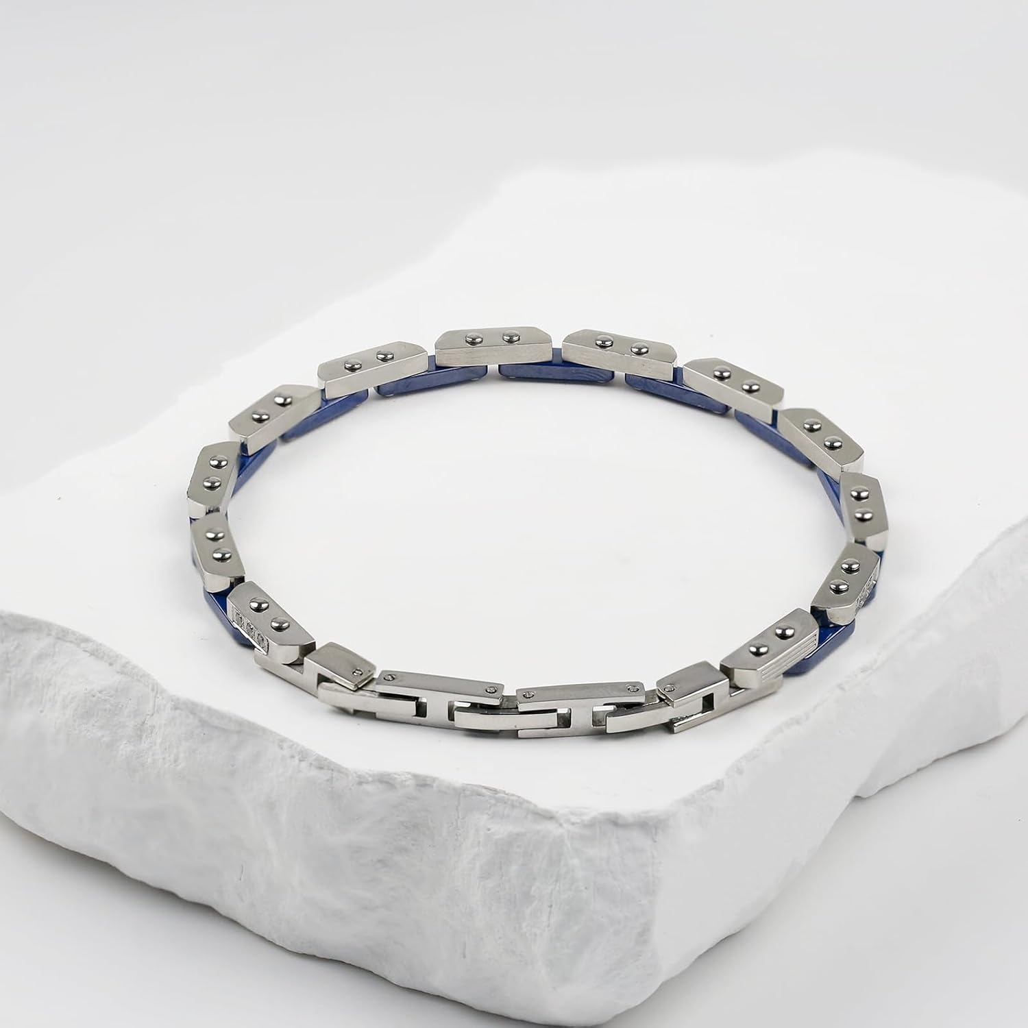 Bracelets for Men,Men's Stainless Steel Square Link Bracelet,Birthday Annivesary Fathers Day Valentines Mens Jewelry Gift for Dad Husband Boyfriend,Casual Trendy Mens Bracelets Cool Adjustable - Image 5