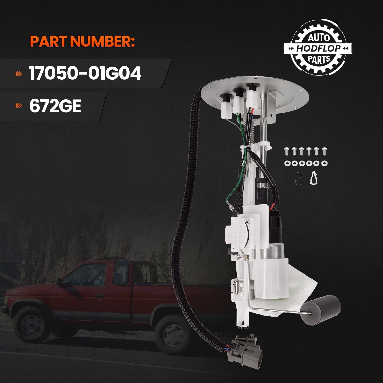 17050-01G04 Fuel Pump Module Assembly Compatible with Nissan D21 2.4L 3.0L 1986-1992 Replace# 1705001G04, E8268S, SP4017M, 672GE with Sending Unit