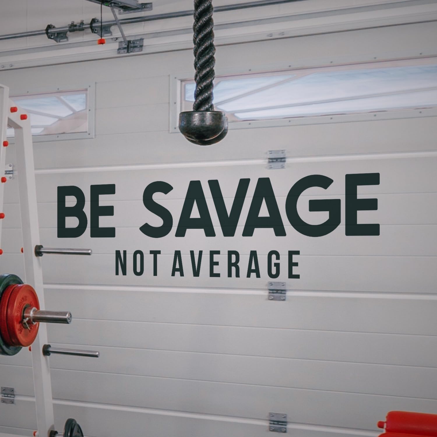 My Vinyl Story - Be Savage Not Average - Large Motivational Wall Decal Sticker Quote for Home Gym Fitness Workout Inspirational Wall Art Vinyl Decor Removable (White, 60x17 inches)