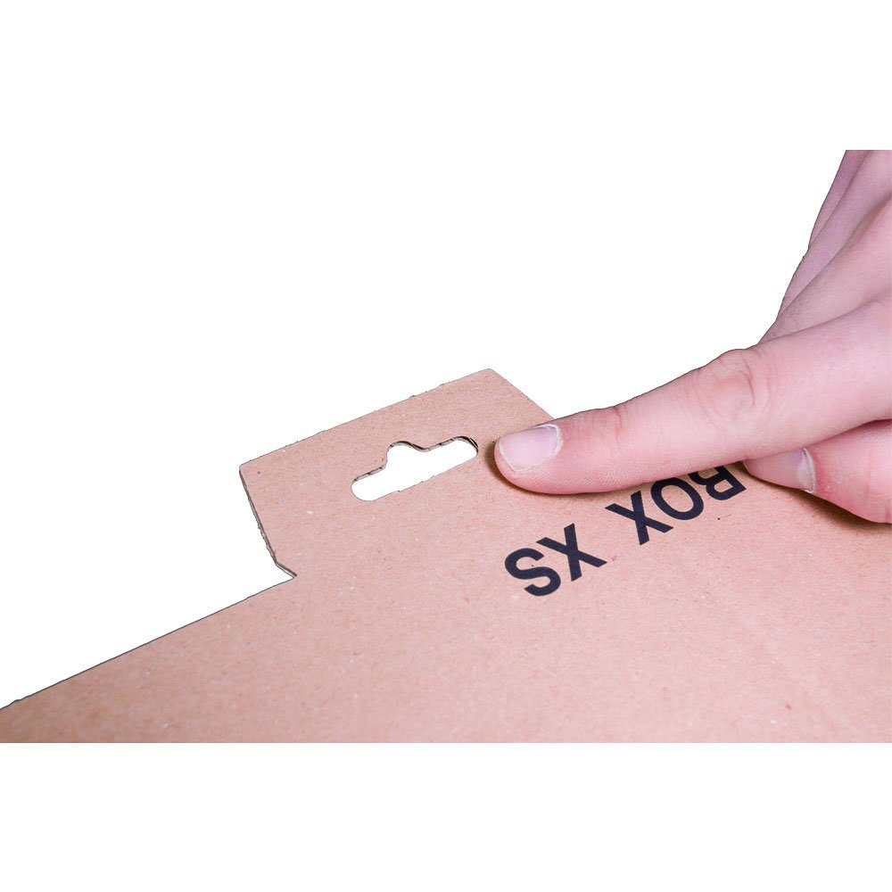 Versandkarton MAIL-Box M, 331x241x104 mm, braun, 20 Stück | einwellige Pappe - Wiederverschließbar & zusammenfaltbar - Karton ideal als Moving Boxes - Versand - Braun