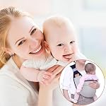Porte-bébé pour nouveau-nés et tout-petits, porte-béber confortable en coton avec épaule ajustable, écharpe ergonomique pour bébé pendant 0-36 mois 20kg (Gris)
