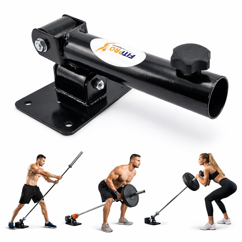 FitPro® T Bar Wall Mount 50mm Rod Attachment for Barbell Bar with 360 Degree Rotation, 2 Inch Olympic Bars, (Wall T BAR 50mm 360)