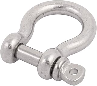 Aexit M5 Thread Transmission 304 Stainless Steel Bow Shackle Rigging Wire Rope Fastener