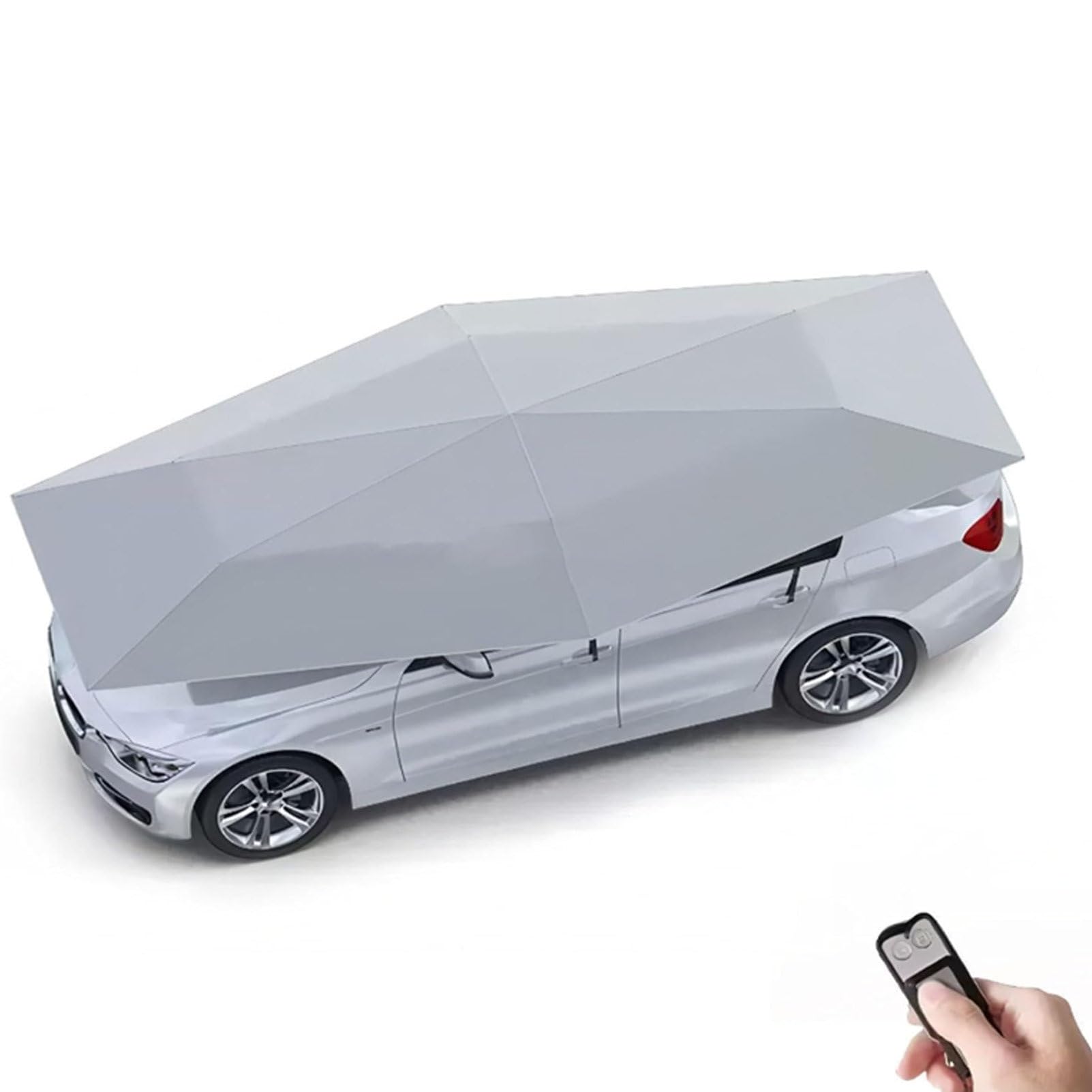 Pvxa Fully Automatic Car Umbrella Tent, Universal Movable Carport Tent, Umbrella Sun Shade Cover, Folding Awning, Automatic Car Cover With Remote Control, for Outdoor Use Grey-5.2M
