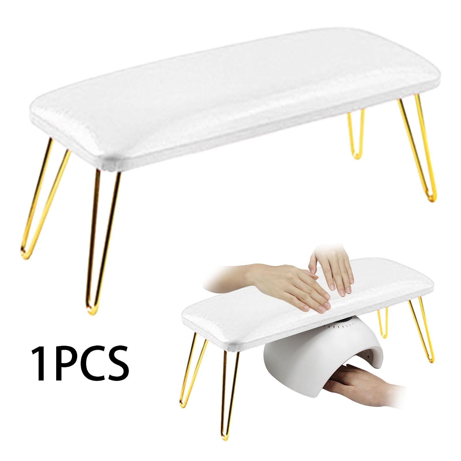 Tappetino per Unghie, Poggia Unghie per Manicure, Poggia Braccio per Unghie, Poggia Mano per Unghie per L'uso Da Parte di Un Tecnico Delle Unghie, Bianco e oro