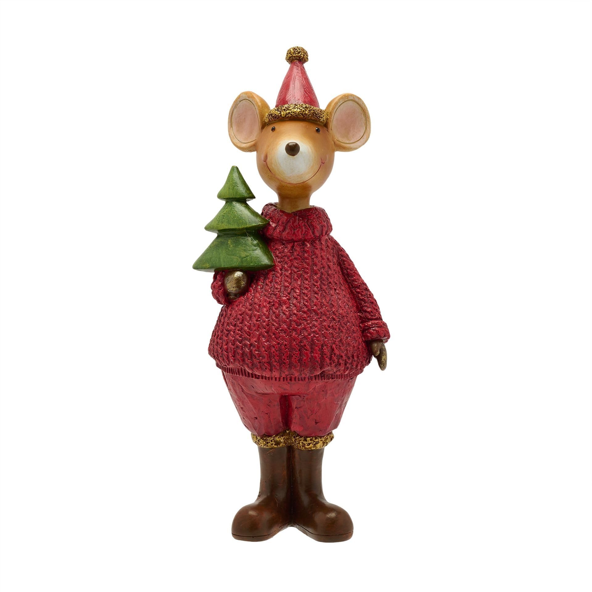 Widdop And Co White The Seasonal Gift Co - A Christmas Jumper Mouse - Decorative Figurine - Regal Tidings - Whimsical Christmas Home Decor & Homeware Gifting Present For Xmas, Festive Season Gift For Love & Gratitude.