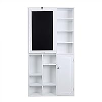 UtopiaAlley Collapsible Fold-Down Desk with Storage Cabinet & Shelves - Space-Saving Home Office Computer Table, White