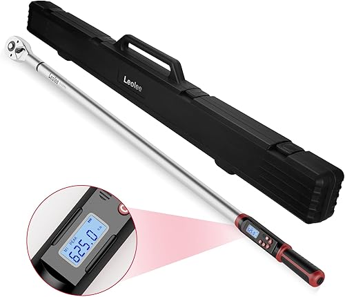 Miniatura 1 de Leolee Llave dinamométrica digital de 34 pulgadas, llave dinamométrica electrónica (32-626 pies-libras42.5-850 NM),  2% de precisión, llave