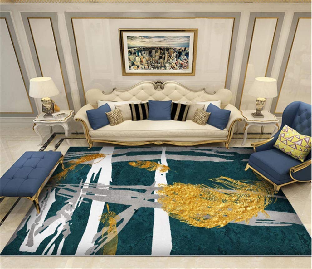 Tapis de chambre douillet vert doré 60x120 cm pour pieds sensibles le matin
