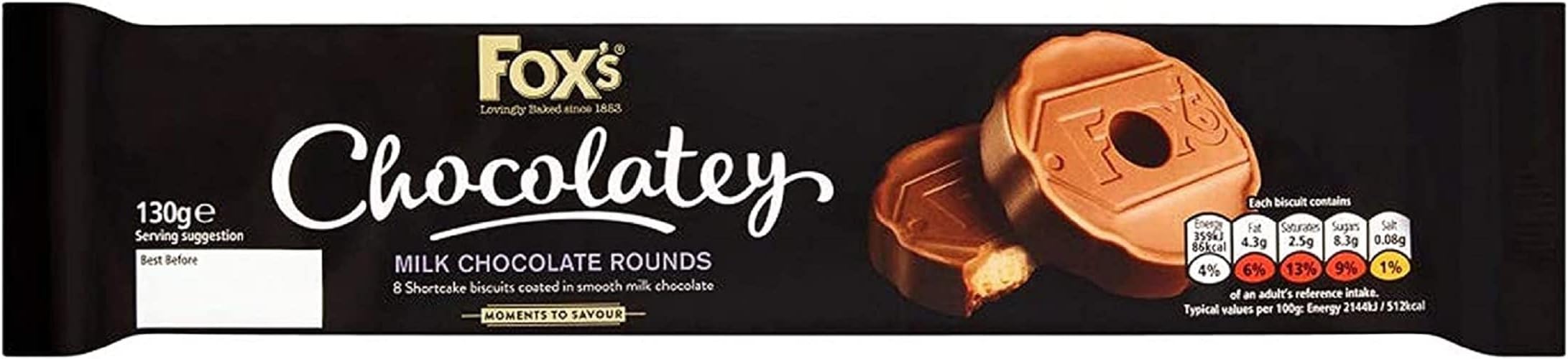 Biscuits Chocolatey Milk Chocolate Rounds, 130g