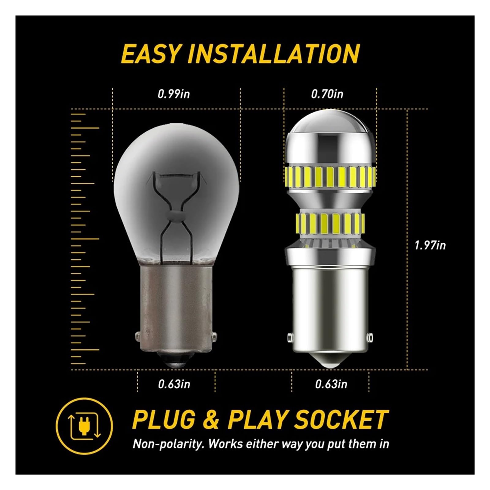 Pilotos Traseros coche Bombilla LED Canbus BA15S P21W 1156 Para Coche, Luz Circulación Diurna, Freno, Estacionamiento, Marcha Atrás 12 V 6000 K(1156 ba15s P21W)