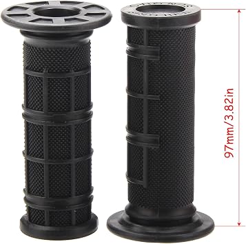 TTR50 Grips, 3/4 Handlebar Grips for TTR50 TT-R50 TT-R50E Kid Bikes 3/4 Half-Waffle Handle Bar Soft Grip Throttole Tube Accessories with Tube (Black)