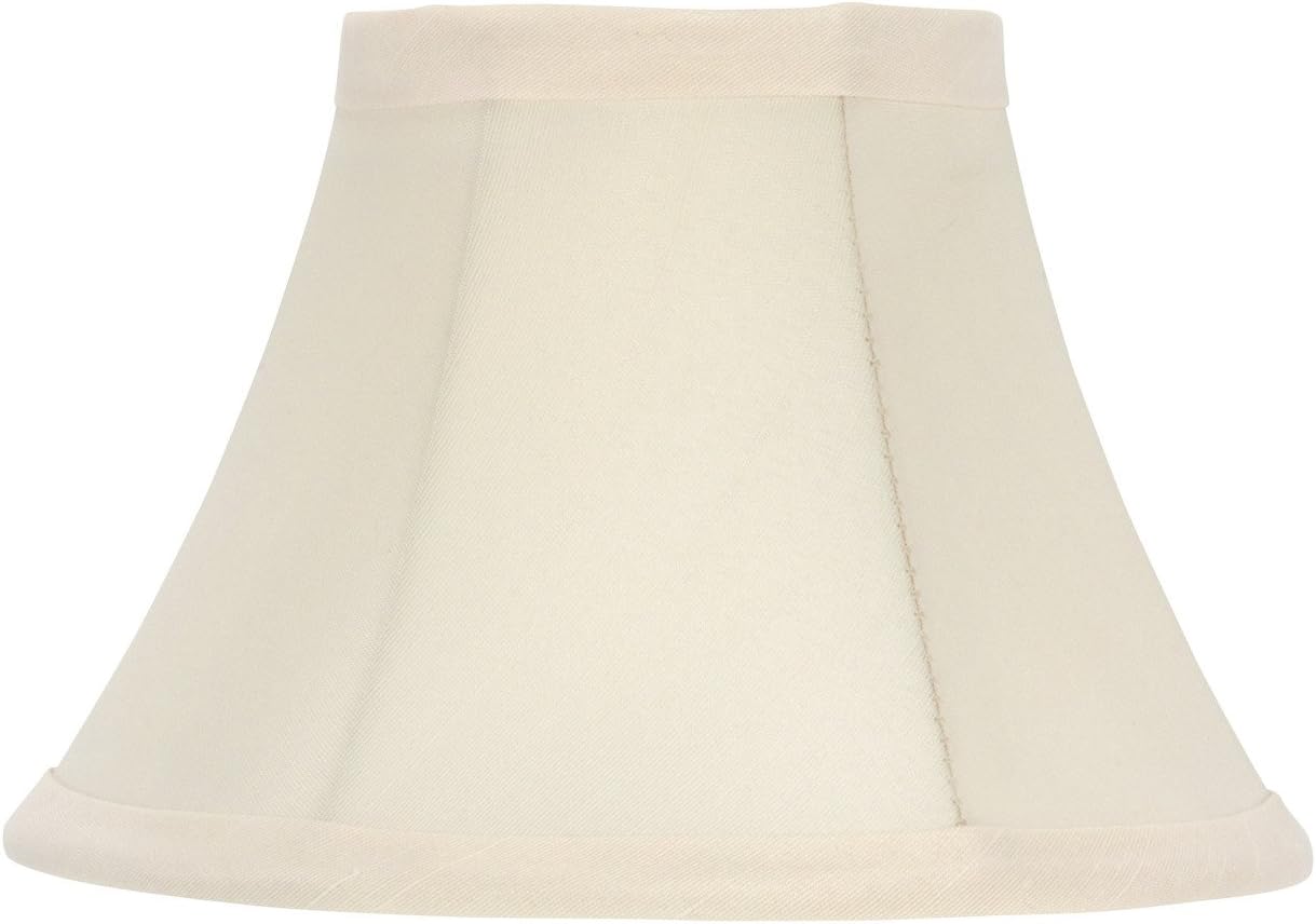 Upgradelights 6 Inch Clip On Chandelier Lamp Shade Replacement in Eggshell Silk 3x6x4.25