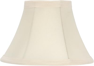 Upgradelights 6 Inch Clip On Chandelier Lamp Shade Replacement in Eggshell Silk 3x6x4.25
