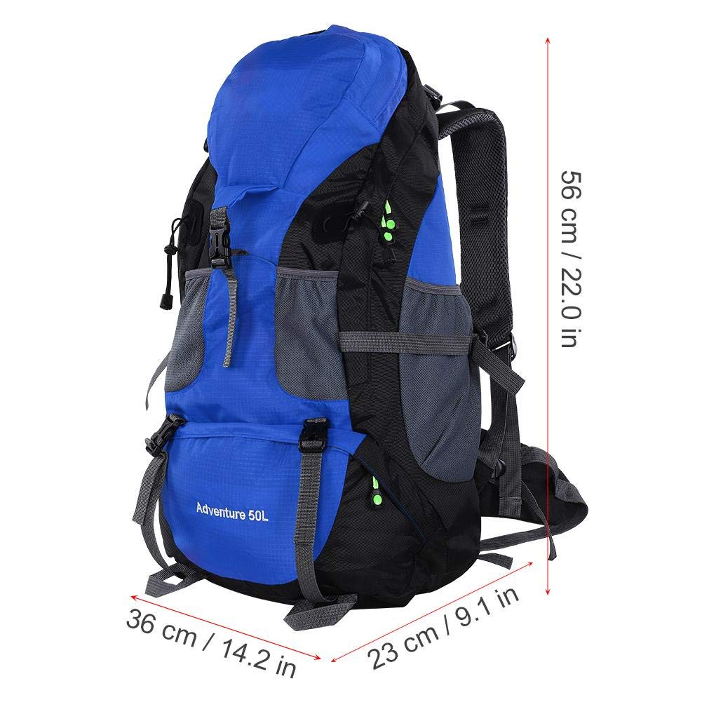 Alomejor Plecak turystyczny, 50 l, duży plecak turystyczny, outdoorowy, podróżny, wspinaczka górska, plecak kempingowy, dla mężczyzn i kobiet (56 x 36 x 23 cm, niebieski), niebieski