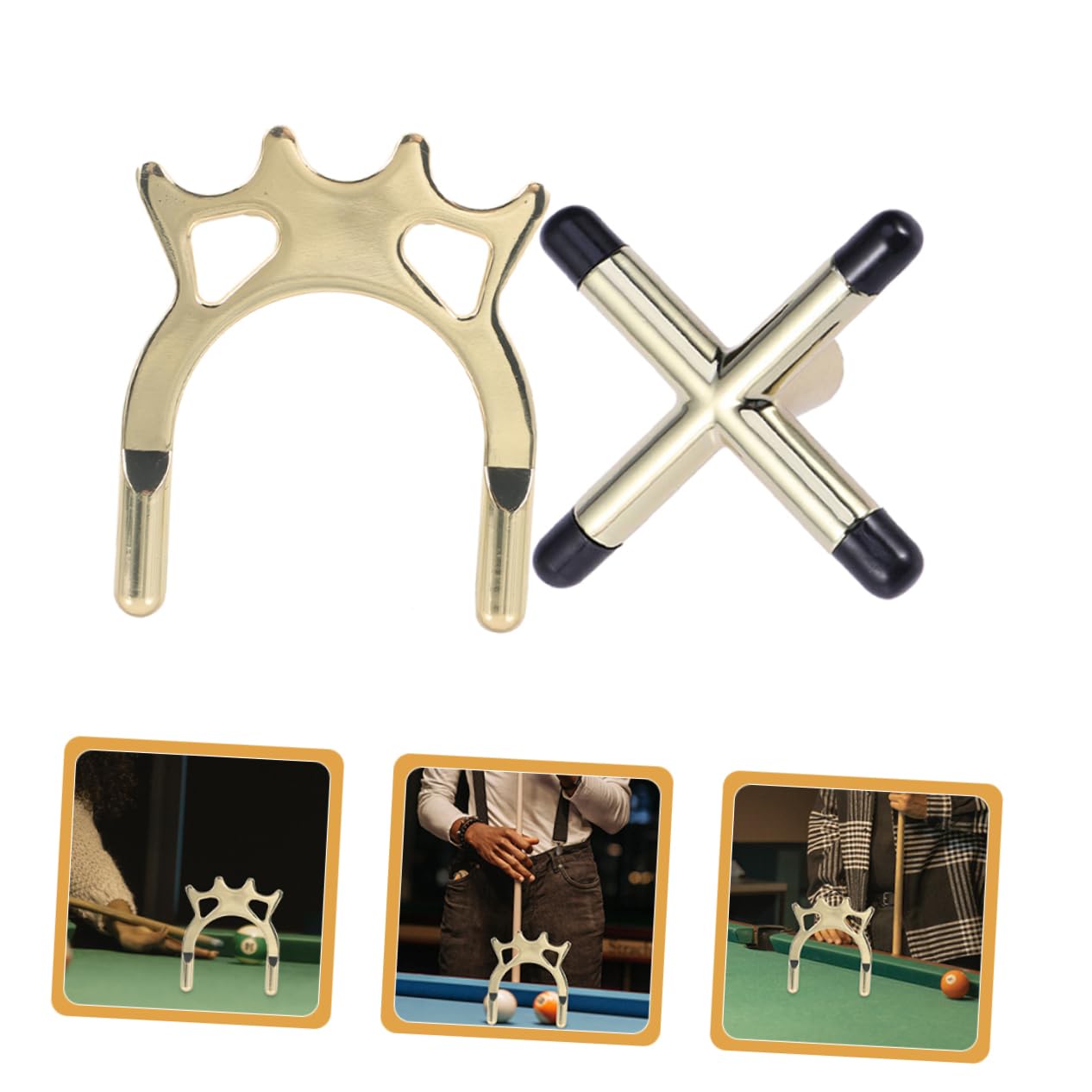 Abaodam 4 Sätze Teiliges Billard Queue Brücke Kupferlegierung Langlebiger Snooker Queue Halter Mit Rutschfester Oberfläche Stabiler Pool Cue Support Für American Und Snooker 2 Stück * 4