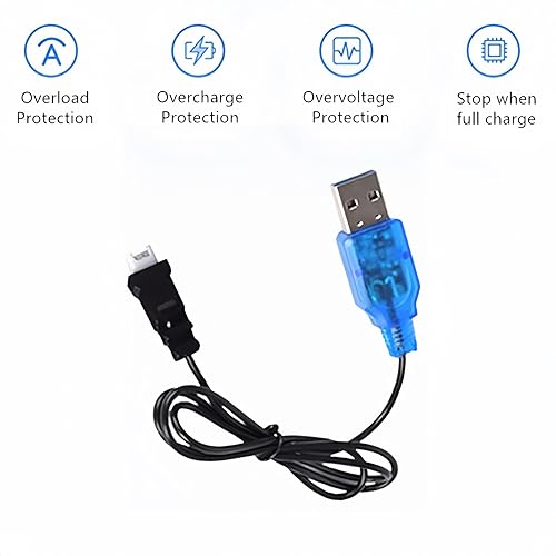 Miniatura 4 de 3.7V Lipo Batería 300mAh Baterías Recargables con PH1.25 Enchufe para RC Avión Helicóptero RC Drone Batería con 3.7V Cargador Cable