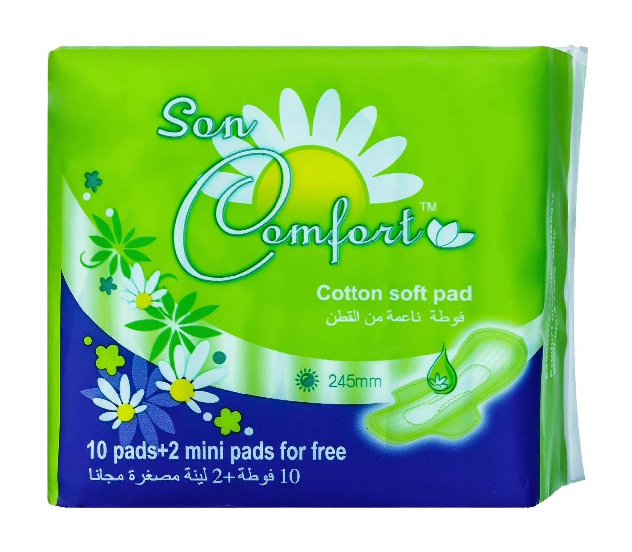 "Sen Comfort" - Sanitary napkins with wings, 245 mm, Soft, 10+2 pads per pack