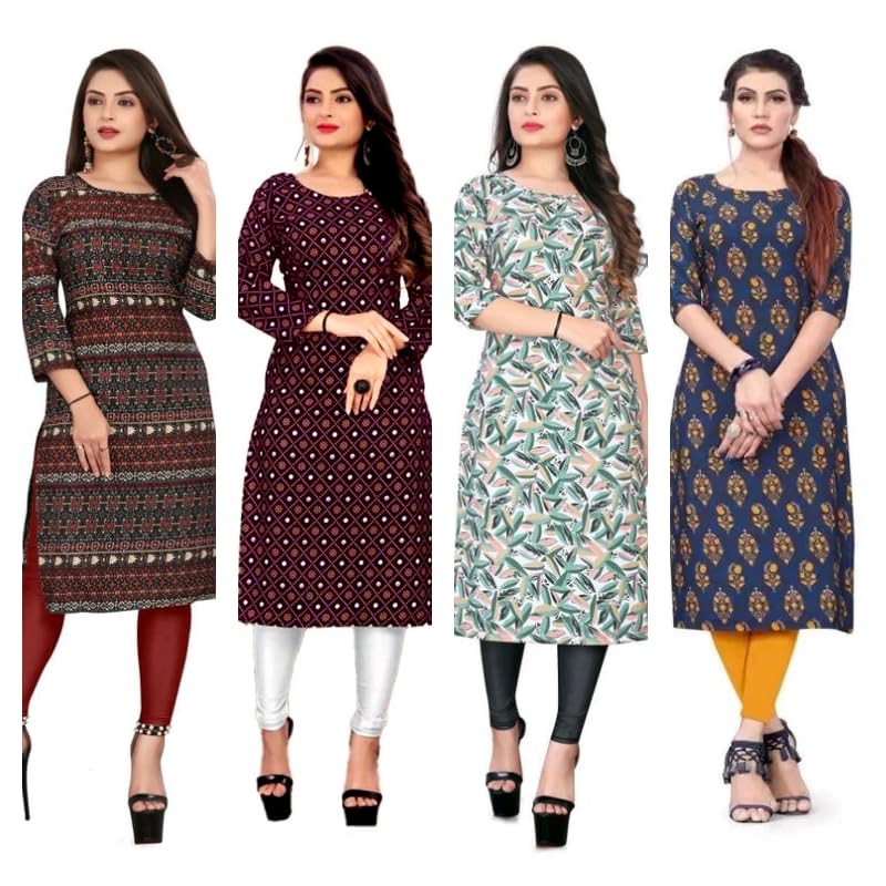 miroselly creation Crepe Kurti Combo Offer (Set of 4) | Regular Wear Festive & Casual Kurtis-picture-28