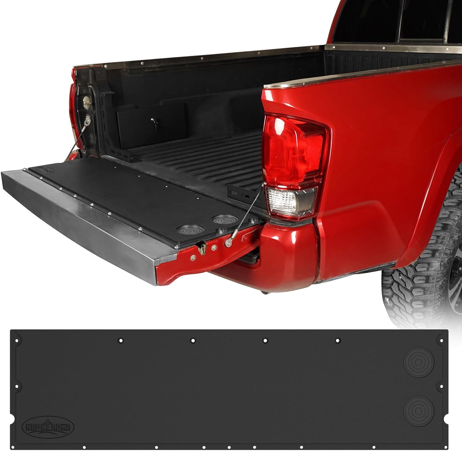 Hooke Road Tacoma Flat Tailgate Cover Panel Table Plate Pad for 2005-2023 Toyota Tacoma 2nd 3rd Gen, Tail Gate Camping Cutting Board - Black