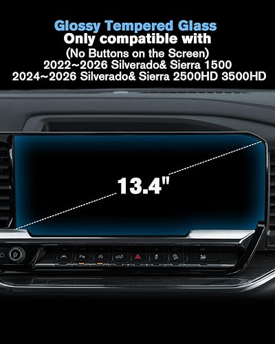 Miniatura 2 de WEIPIN Láminas protectoras de pantalla compatibles con Chevrolet Chevy (2022-2023), New Silverado 1500, pantalla de navegación de 13.4 pulgadas,