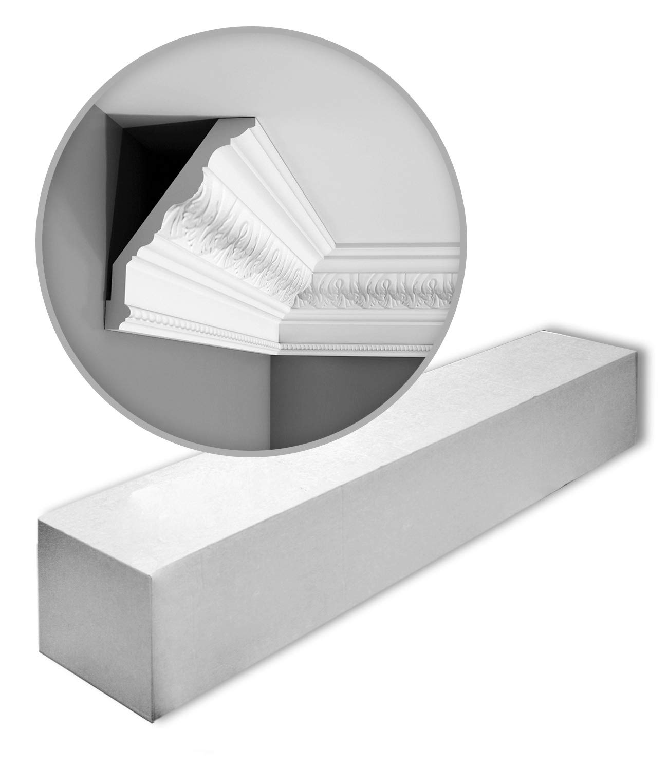 Orac Corniches C219-box 200 cm x 17,6 cm x 13 cm Mousse de polyuréthane rigide prétraité 7 moulures / 14 m