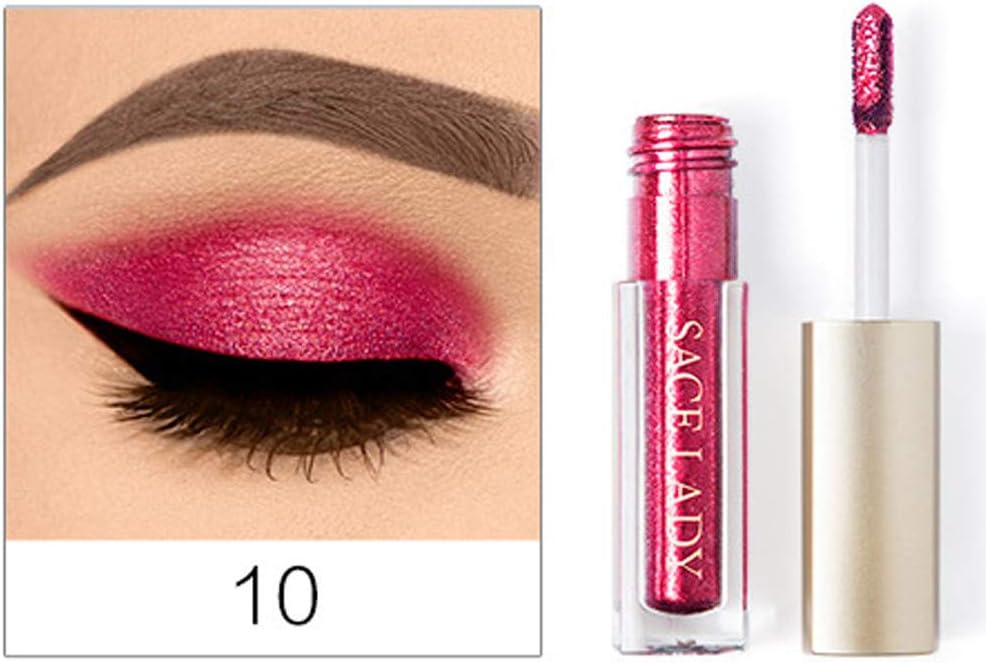 YIHANK Eyeshadow,Metallic Shiny Smoky Eyes Eyeshadow Waterproof Glitter Liquid Eyeliner