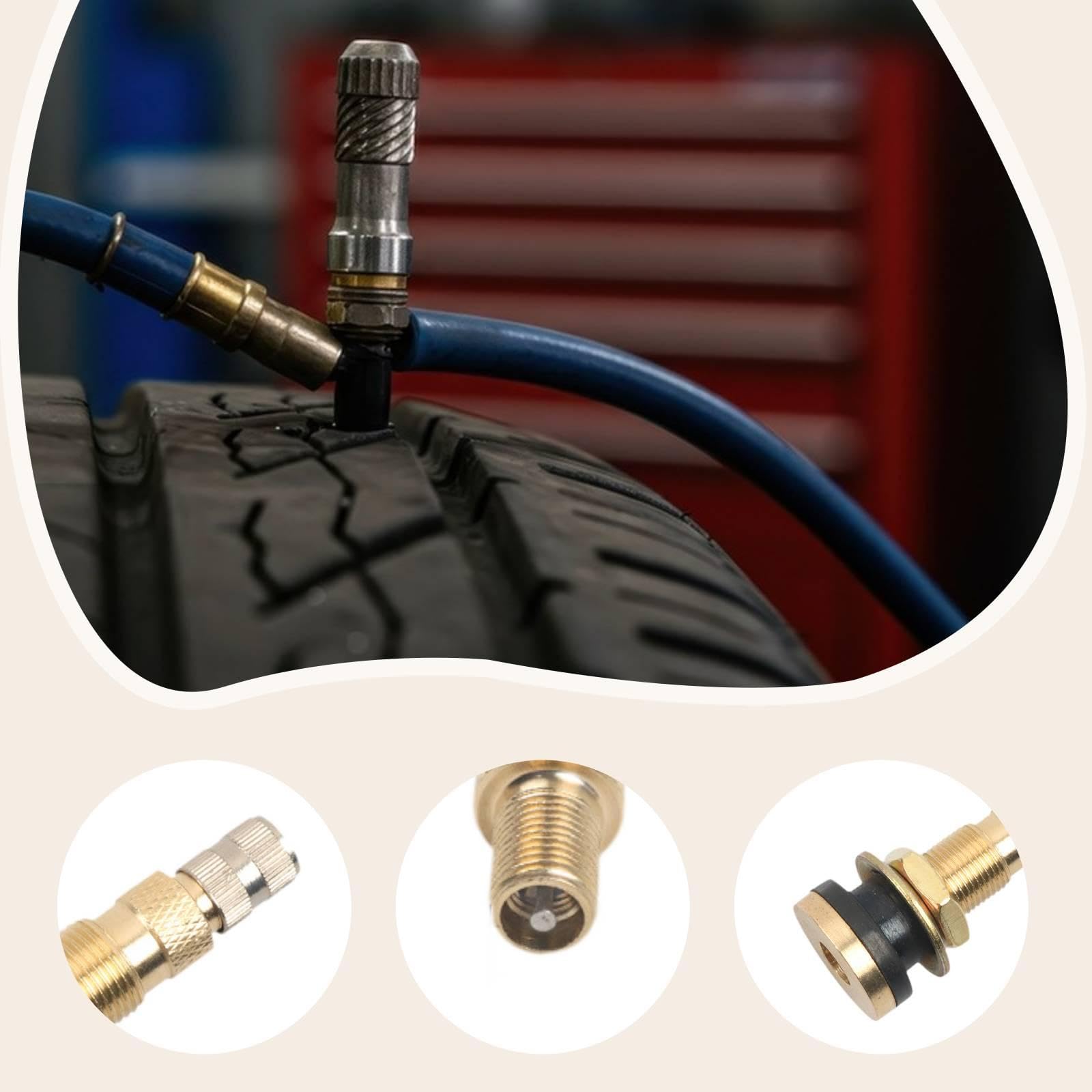 10 Stück Reifenventil TR618A Ventilstamm Schweres Messing Metall Ventilstamm Tubeless Luft Traktoren Austausch Werkzeug für Industrielle Maschinen