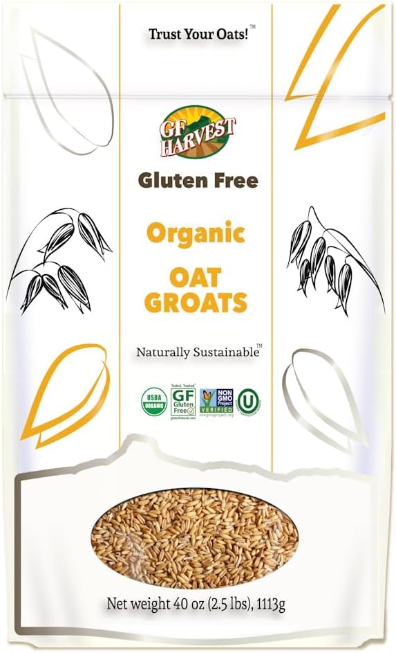 GF Harvest Gluten Free Organic Oat Groats, 40 Ounce Bag