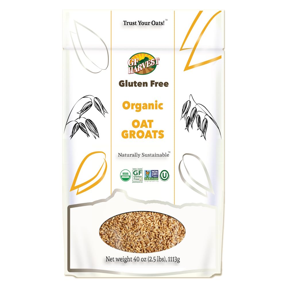 GF Harvest Gluten Free Organic Oat Groats, 40 Ounce Bag
