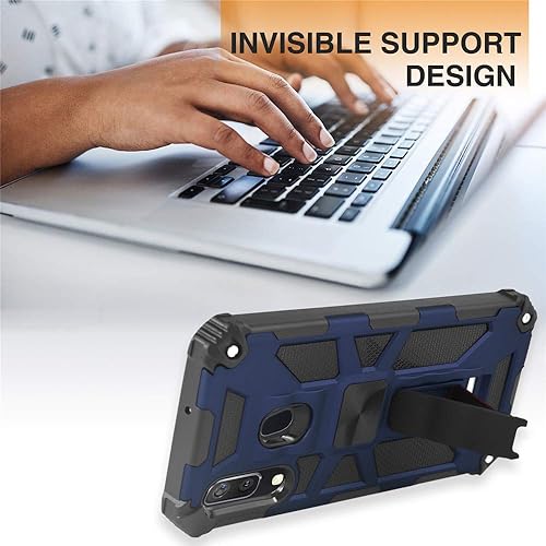 Miniatura 2 de Asuwish Funda de teléfono para Samsung Galaxy A20 A30 con protector de pantalla de vidrio templado y accesorios para celulares, soporte resistente,