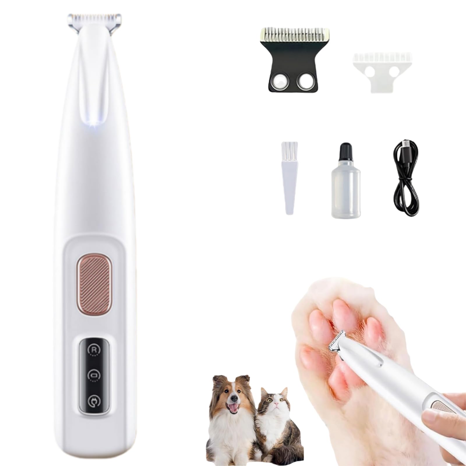 dr. Pfoten PawTrim Pro Krallenpflege-Trimmer – Leiser und präziser Trimmer für Hunde und Katzen. Schmerzlose Krallenpflege in Sekunden, wasserdichter Haarschneider für Haustiere