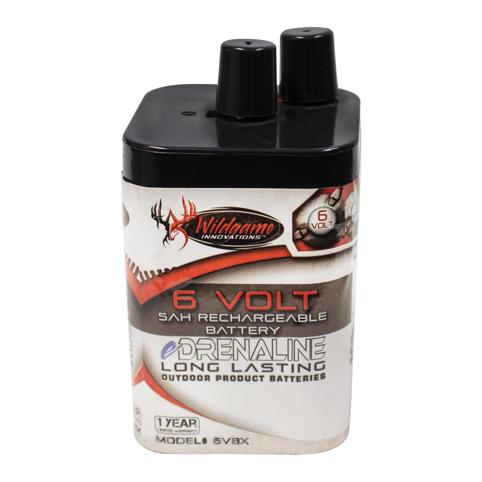 WILDGAME INNOVATIONS eDRENALINE 6V Spring Style Rechargeable Battery Outdoor Long-Lasting Powerful 6-Volt 5Ah Spring Top Battery