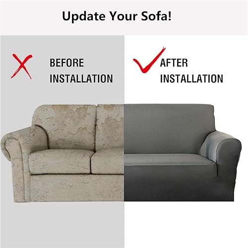 Miniatura 4 de Sofa Cover,Crystal Velvet with Skirt Stretch Sofa Cover 1 2 3 4 Seater,Breathable Sofa Slipcovers,for Corner Sofa Cover L Shape, Couch Cover Non