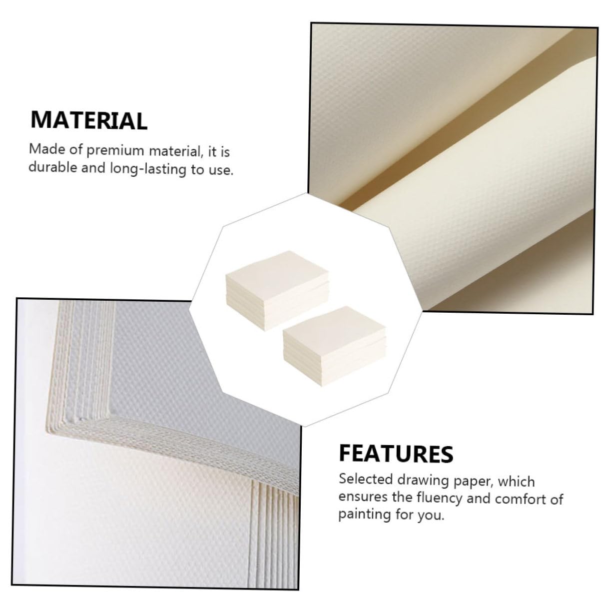 Operitacx Papier à Dessin et Intérieur à Usage à Usage Intérieur et Extérieur Extérieur pour Garçon et Filles pour Gouache 60 Feuilles Blanc Facile à Transporter en Pâte de Papier