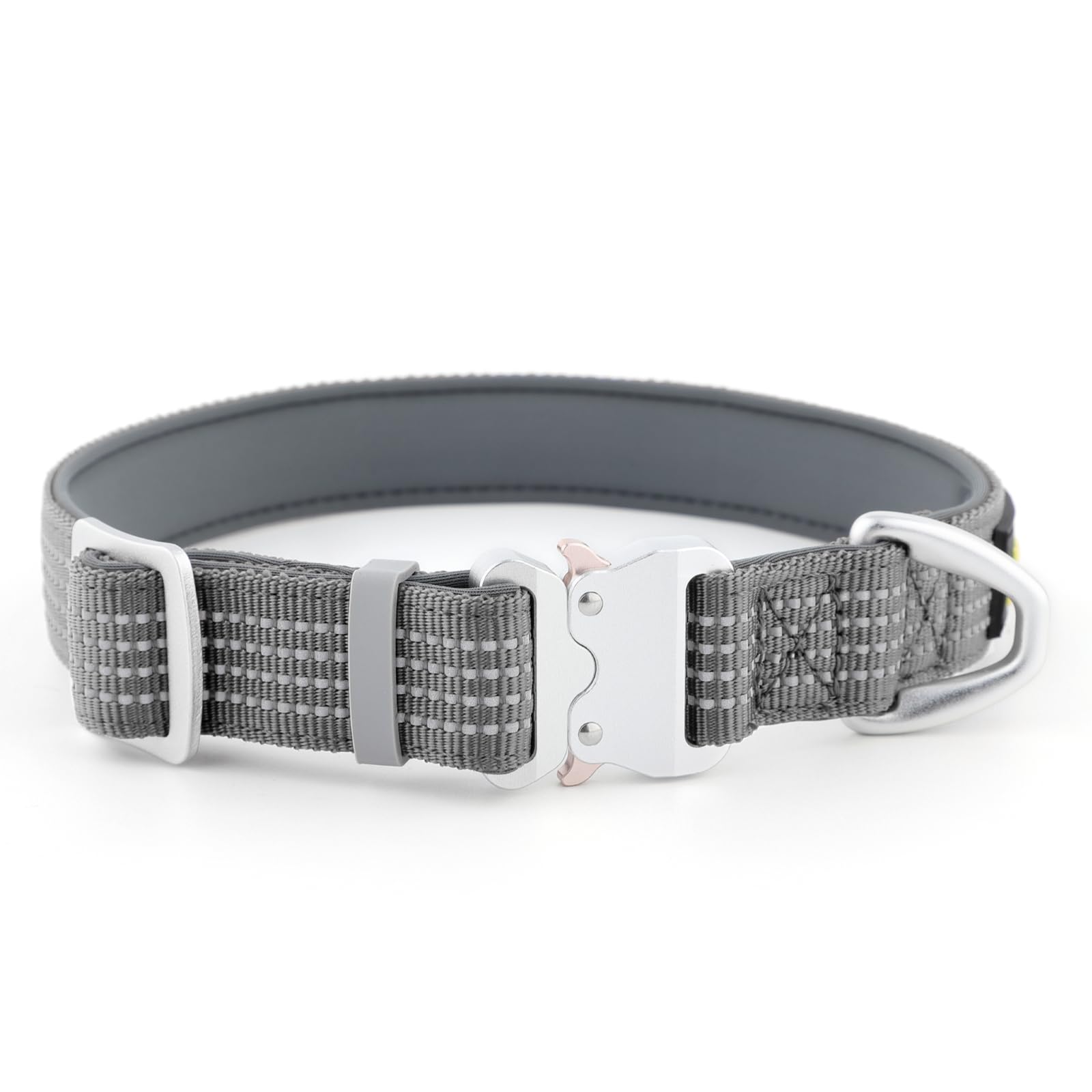 Plutus Pet Reflective Dog Collar with Aviation Aluminum Buckle, Neoprene Padded for comfort Lightweight