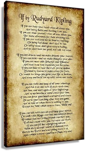 Miniatura 1 de Rudyard - Póster de poema moderno enmarcado motivacional para pared, lienzo retro, con citas inspiradoras, imagen vertical para dormitorio,