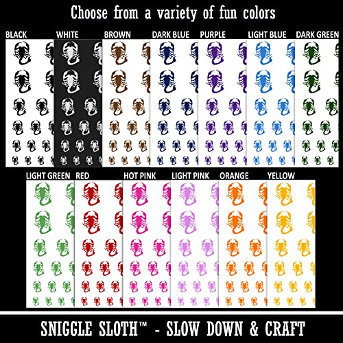 Scorpion Silhouette Temporary Tattoo Water Resistant Fake Body Art Set Collection - Black (One Sheet) #TOP1