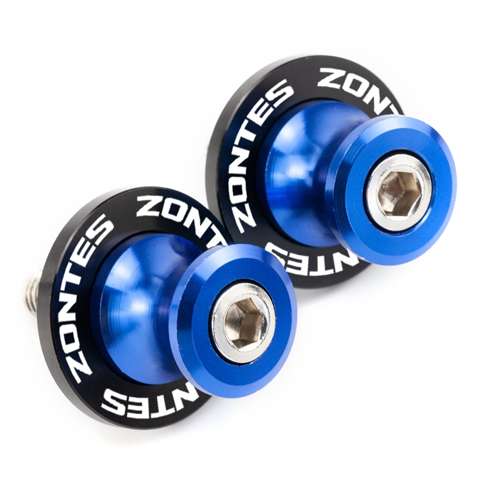 Accessoires de Moto adaptés for Zontes G1 125 ZT125 G1 ZT125U ZT 125 U ZT 310R 310X ZT310R bobines de Bras oscillant curseurs Support vis 8mm Culbuteur arrière fileté(Blue)
