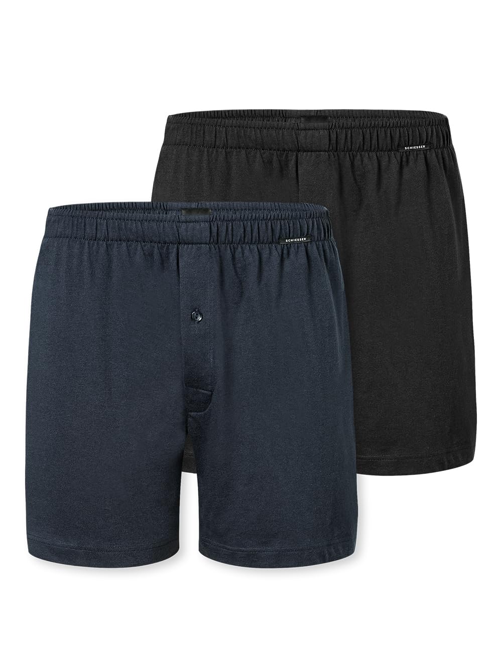 Schiesser Men's Assorted 2_182426 2 Pack Boxershorts Baumwolle Jersey Weich Multipack-Jerseyboxer Boxer Shorts, 4