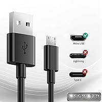 Vista 2 de Cable cargador de repuesto de 10 pies para Kindle Fire, Paperwhite, Oasis E-Reader, Fire Tablet, Galaxy S7/S6/S5/S4/S2/LG - Cable micro USB largo
