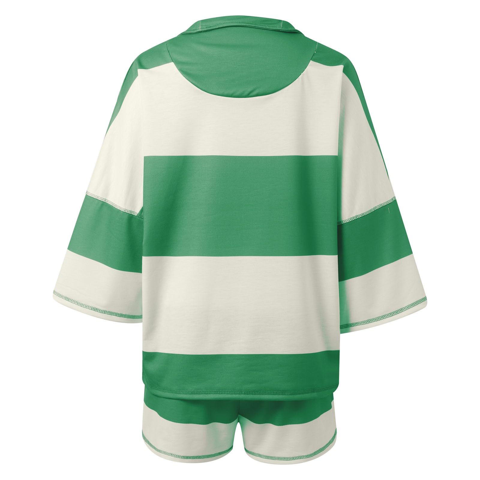 Generisch Survêtement d'été 2 pièces pour femme - Court - Couleur unie - Tenue de détente - Ensemble de vacances - Élégant et décontracté - Survêtement léger à manches courtes et short avec poches