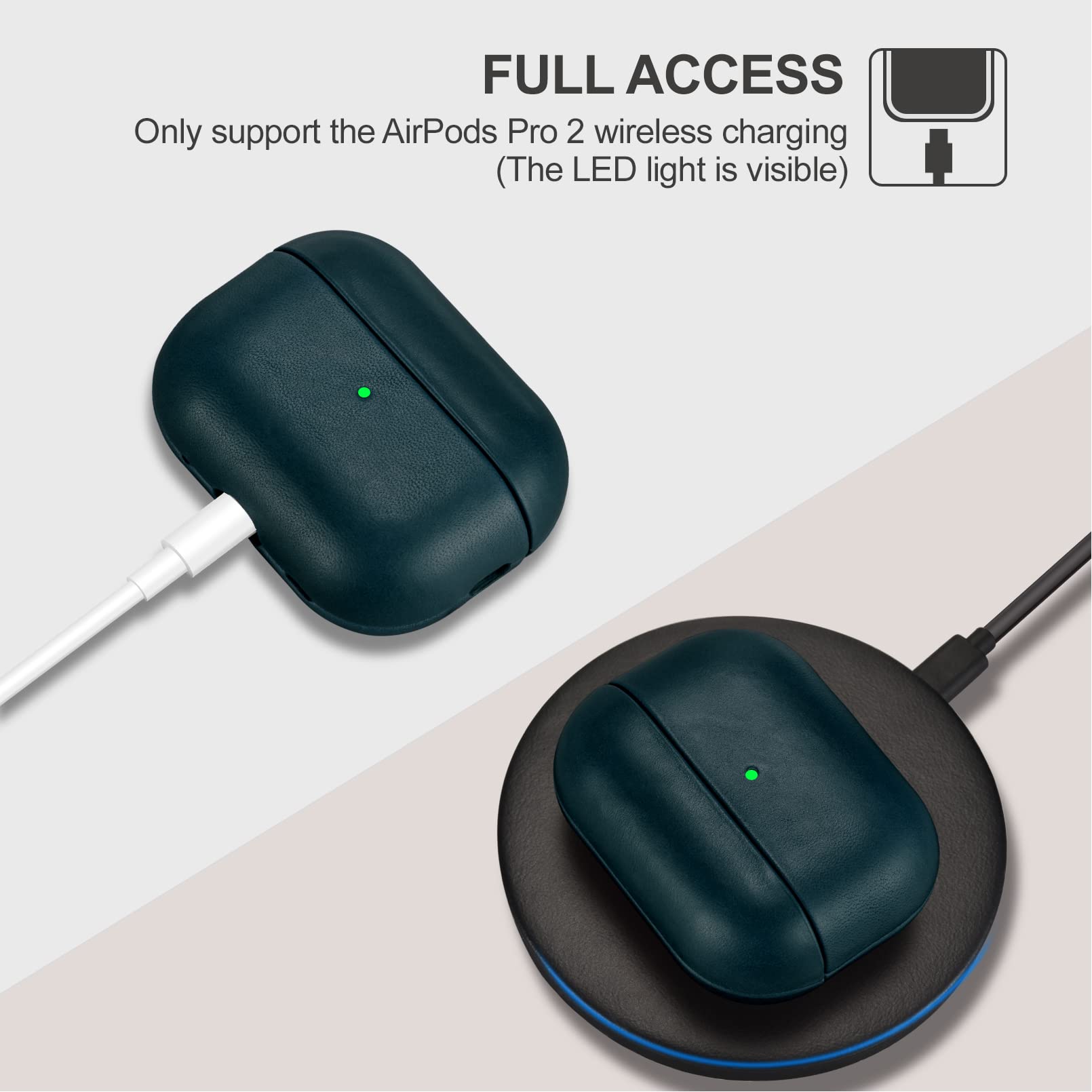 AirPods Pro 2 USB-Cレザーケース付き Amazon | AirPods Pro 2 用 ケース 本革(2022年9月発売専用)落下防止