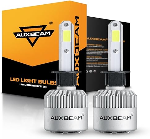 Amazon 車用 H1 Ledヘッドライト Auxbeam Ledバルブ シングルビーム 車検対応 一体型 Cobチップ搭載 高速ファン放熱 高輝度 8000ルーメン 6500k 72w Dc9v 32v 2個セット 一年保証 F S2 車 バイク 車 バイク