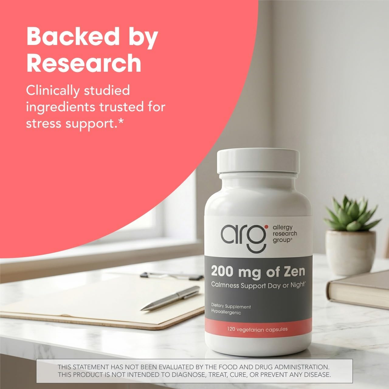 Allergy Research Group ARG 200 mg of Zen L-Theanine and GABA, 120 Capsules — Amazon image 5