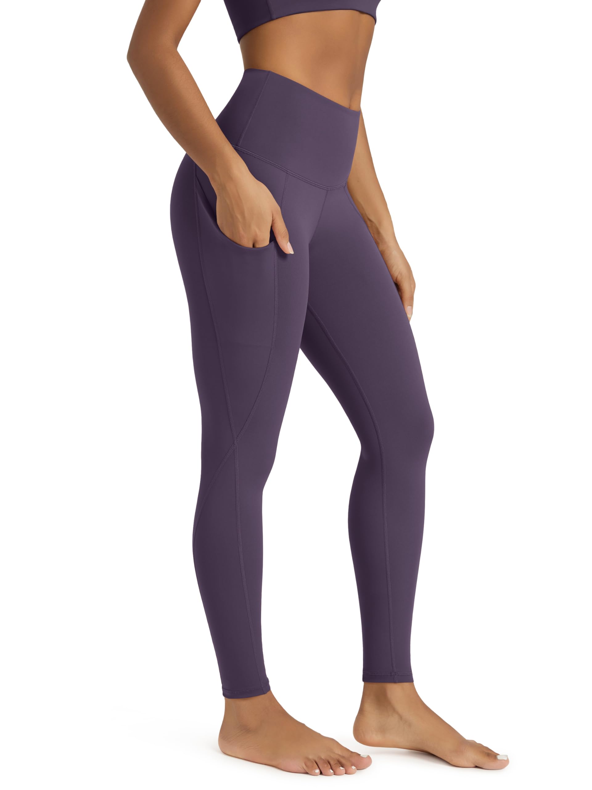 ODODOS Women's High Waisted Yoga Leggings with Pockets, Tummy Control Non See Through Workout Athletic Running Yoga Pants