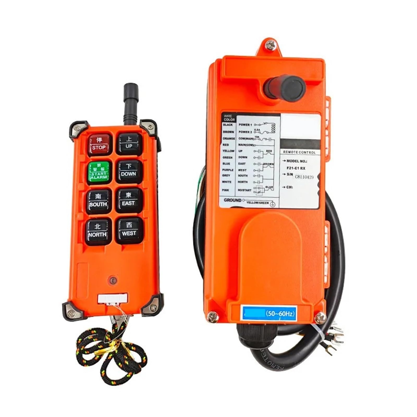 Télécommande industrielle sans fil, bouton anglais, compatible avec moteur de levage 12 V ~ 440 et télécommande grue,Sécurité Améliorée